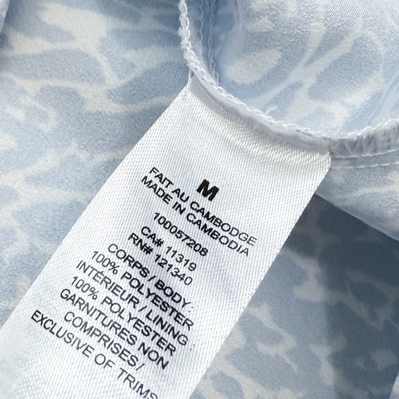 DYNAMITE Ally Satin Cami - Pastel Blue Leopard on White - Picture 9 of 13